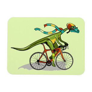 En Anabisetia Dinosaur Riding A Bicycle. Magnet