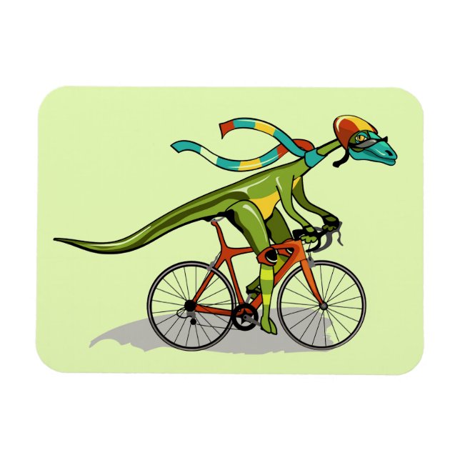 En Anabisetia Dinosaur Riding A Bicycle. Magnet (Horisontell)