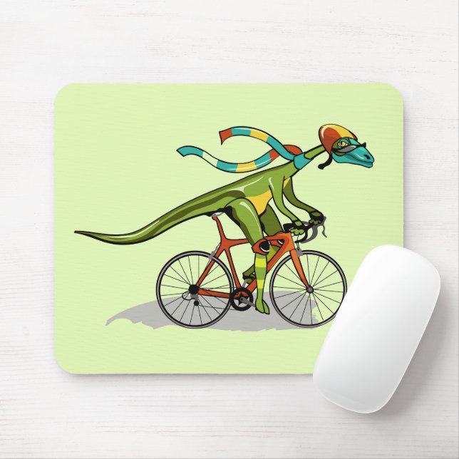 En Anabisetia Dinosaur Riding A Bicycle. Musmatta (Med mus)