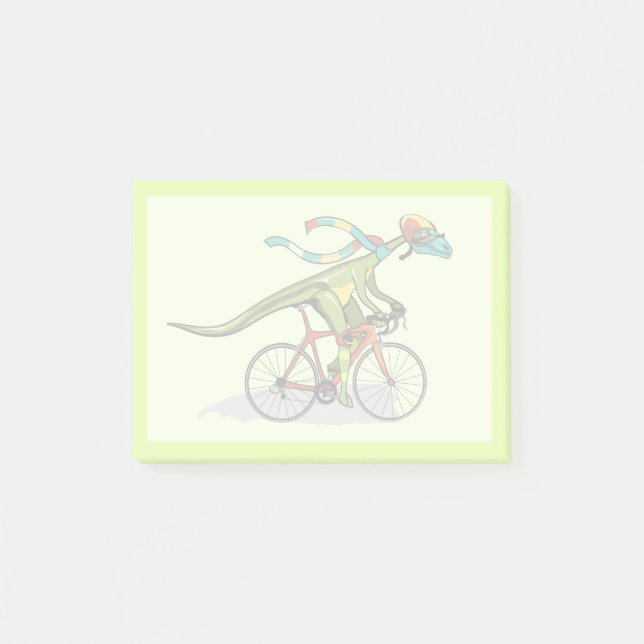 En Anabisetia Dinosaur Riding A Bicycle. Post-it Block (Framsida)