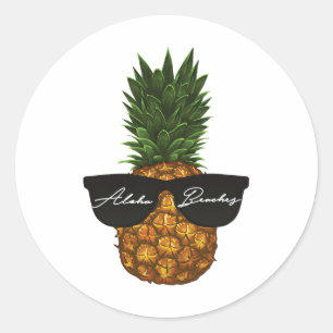 En ananas Rockin Shades Aloha Beacher Vacation Runt Klistermärke