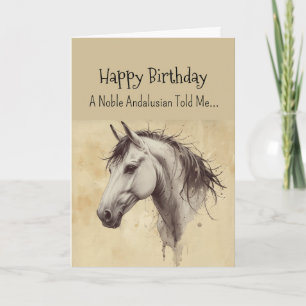 En andalusisk häst Personality Birthday Kort