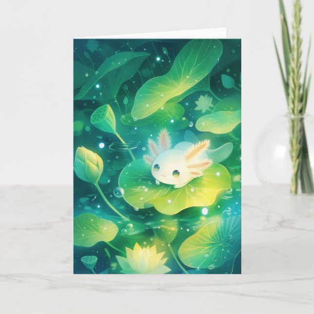 En äng av kronblad Axolotl Hemlig damm Kort (Framsida)