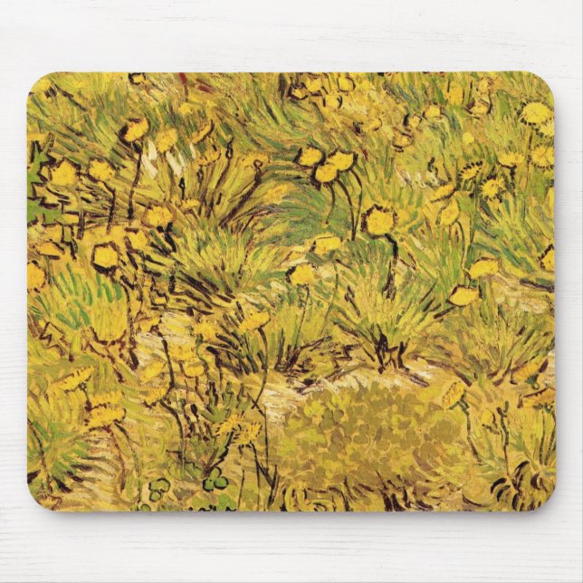 En äng med gula blommor av Vincent van Gogh Musmatta (Framsidan)