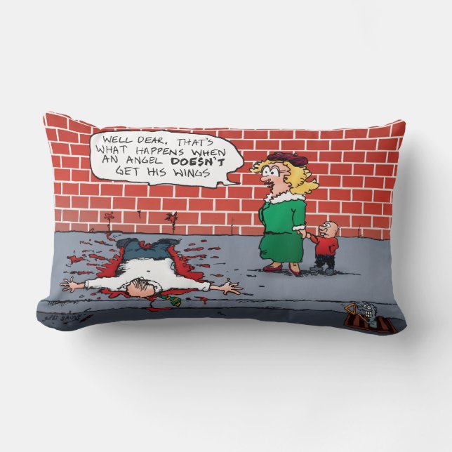 En ängel får inte sitt Vingar Julafton Lumbarkudde (Framsida)