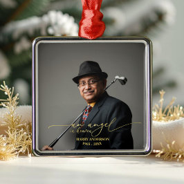 En ängel i himlen | Foto för guldfärgat oljemateri Julgransprydnad Metall