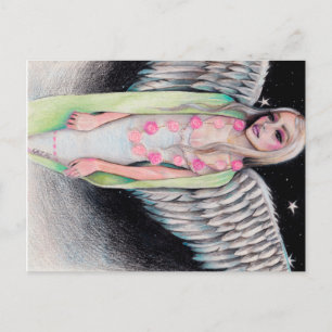 En angel Original Art Illustration Kim Turner Art Vykort