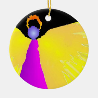 En ängel på jul julgransprydnad keramik