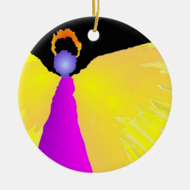 En ängel på jul julgransprydnad keramik (Framsidan)