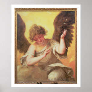 En ängel som håller en glaskolv poster