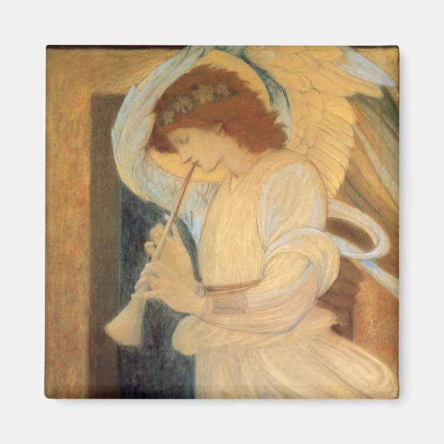 En ängel som spelar en flaggeolet av Burne Jones Magnet (Framsidan)