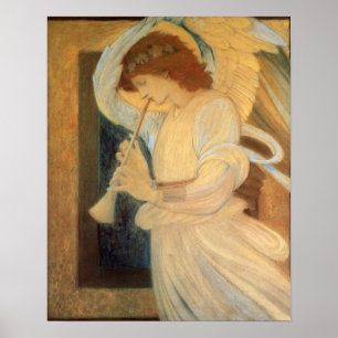 En ängel som spelar en flaggeolet av Burne Jones Poster