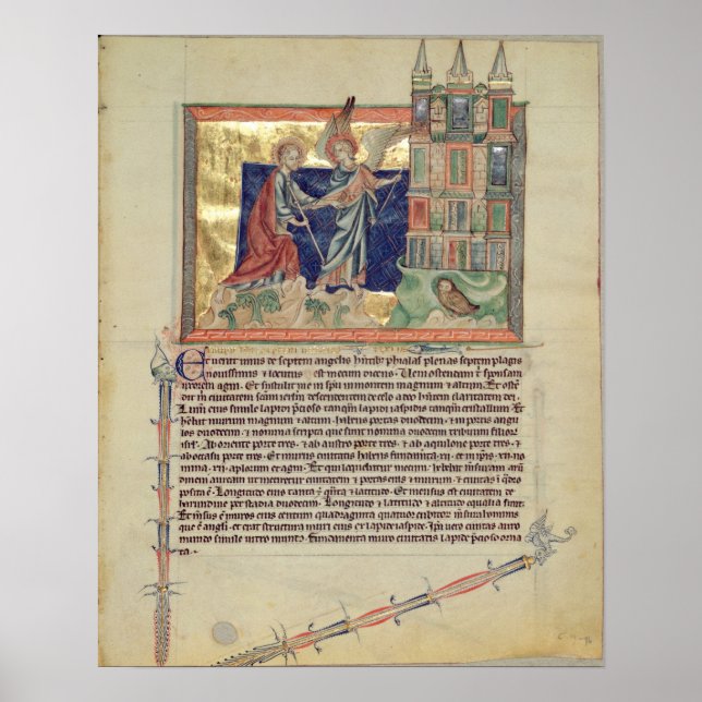 En ängel som visar Nya Jerusalem Poster (Framsidan)