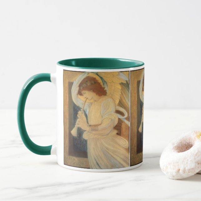 En ängel spelar flageolett av Burne Jones Mugg (Med munk)