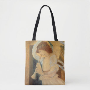 En ängel spelar flageolett Av Burne Jones Tygkasse