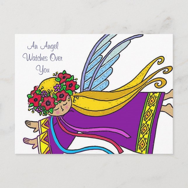 En ängel tittar över dig vykort (Framsida)