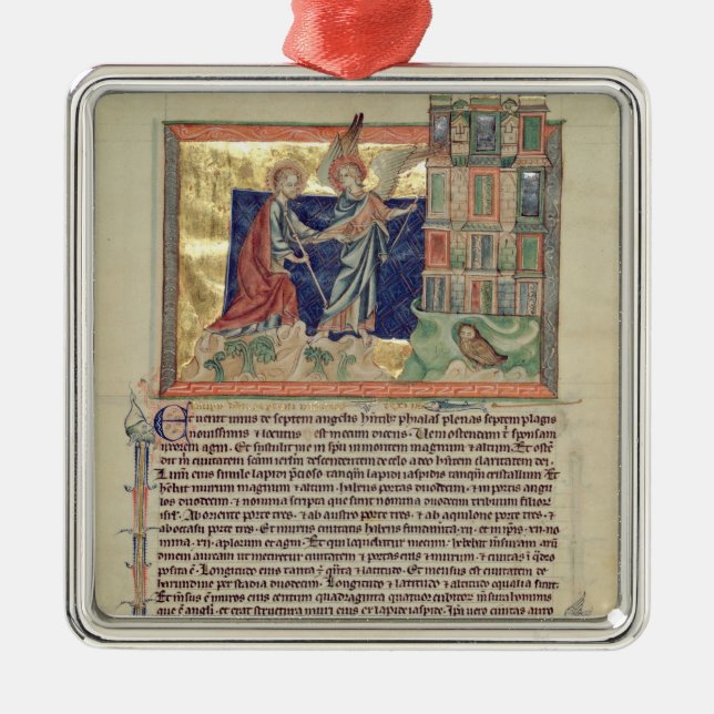 En ängelvisning den nya Jerusalem Julgransprydnad Metall (Framsidan)