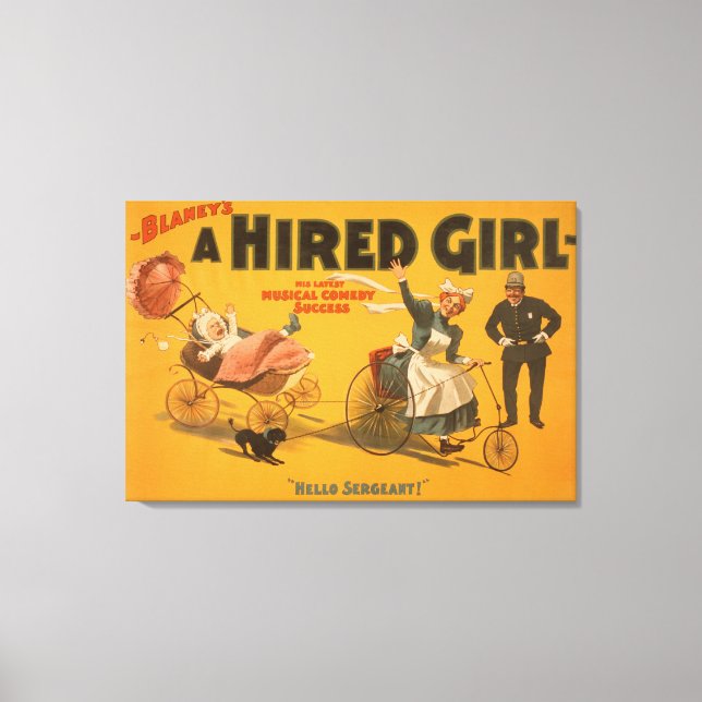 "En anhörig flicka" Komedi Success Theater Poster Canvastryck (Framsida)