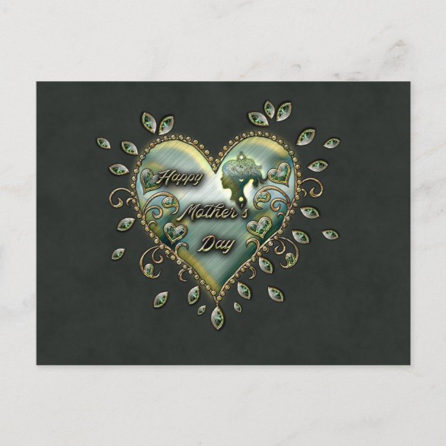 En aning elegans: Lycklig Mors dag. Helg Vykort (Framsida)