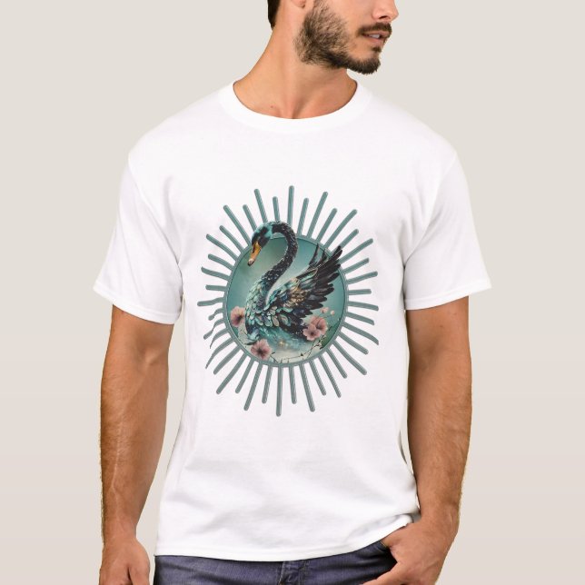 En aning fantasi och elegans, svan i drömmen t shirt (Framsida)