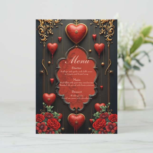 En aning gotiska, hjärtan och evig anslutning. meny (Stående Fram)