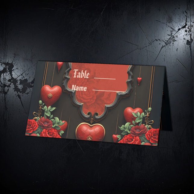 En aning gotiska, hjärtan och evig anslutning. placeringskort (Skapare uppladdad)