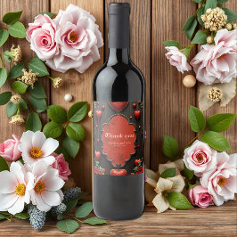 En aning gotiska, hjärtan och evig anslutning. vinflaska etikett