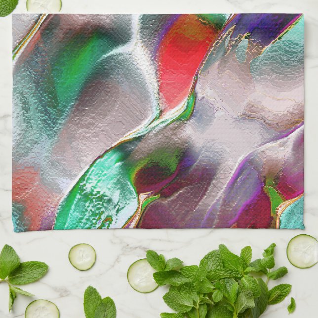 En aning subtil eller färglös extravagans i sten kökshandduk (Vikta)