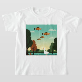 En anka och fyra fiskar t shirt