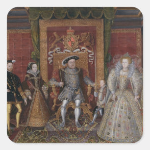 En anklagelse om Tudor-successionen: Familjen till Fyrkantigt Klistermärke