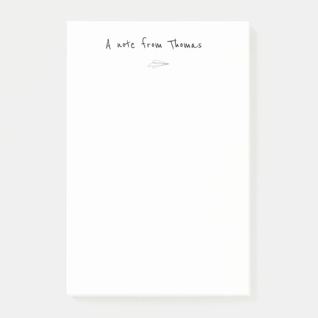 En anmärkning från Papprare flygplan Post-it Block (Framsida)