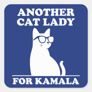 En annan Cat Dam för Kamala Harris 2024 Coola Cat Fyrkantigt Klistermärke