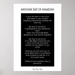 En annan dag i paradis kärlek dikt konsthandling poster