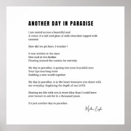 En annan dag i paradiset dikt svartvita väggkonst