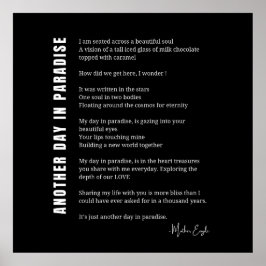 En annan dag i paradiset kärlek dikt poetry wall a poster