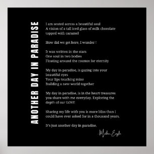 En annan dag i paradiset kärlek dikt poetry wall a poster