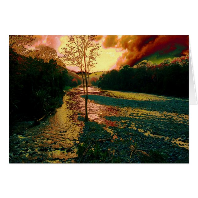 En annan flod, en annan solnedgång hälsningskort (Framsidan Horizontal)