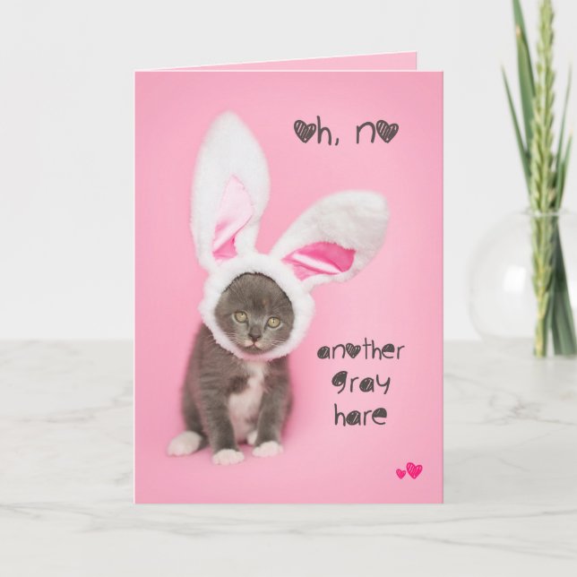 En annan Grått-aktie Kitten Påsk eller Birthday Helgkort (Framsida)