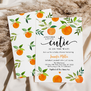 En annan liten Cutie Greenery Blommigt Baby Shower Inbjudningar
