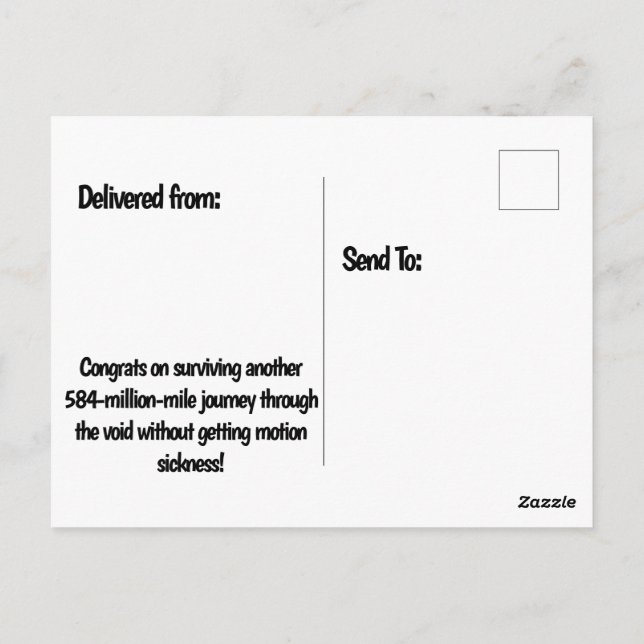 En annan Orbit Birthday - Globe Party Hat Vykort (Baksida)