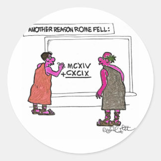 En annan orsak till att Rom föll,,Romerska siffror Runt Klistermärke