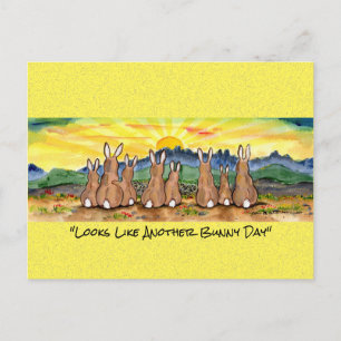 En annan Sunny Bunny Day Rabbit Watercolor Art Pos Vykort