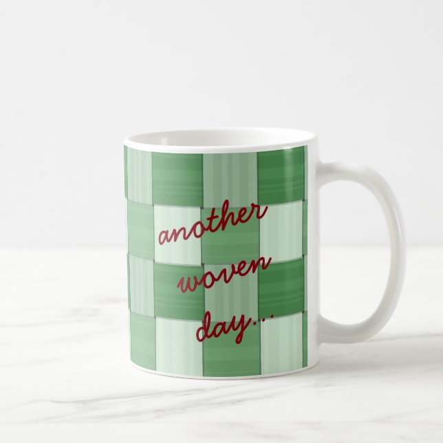 En annan vävd daggrönt kaffemugg (Höger)