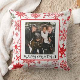 En anpassad jul-snowflake-foto  kudde