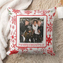 En anpassad julsnöflinga med foto  kudde