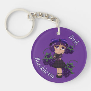 En anpassad Nyckelring med Cute Blackberry Chibi