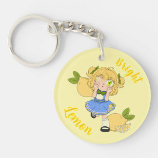 En anpassad Nyckelring med Cute Lemon Chibi