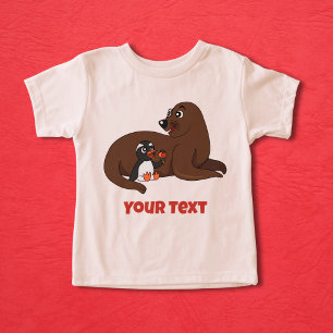 En anpassad vänlig säl och en pingvinsk cartoon t shirt