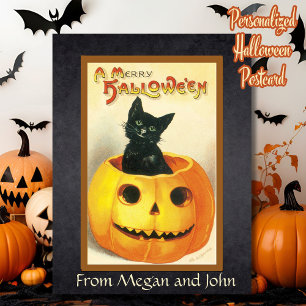 En Anpassningsbar av Merry Halloween-Vintage Retro Vykort