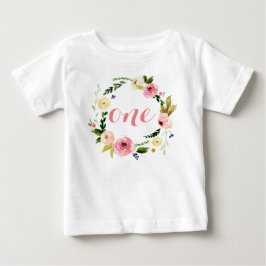 En Anpassningsbar Flicka Watercolor Blommigt Wand Tee Shirt